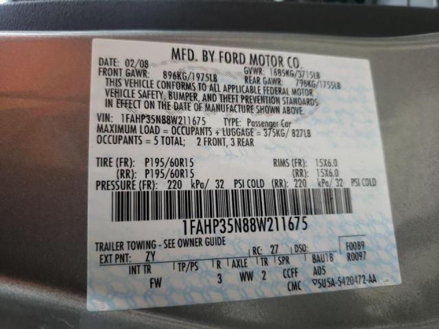 Photo 10 from auction – 2008 FORD FOCUS SE with VIN 1FAHP35N88W211675