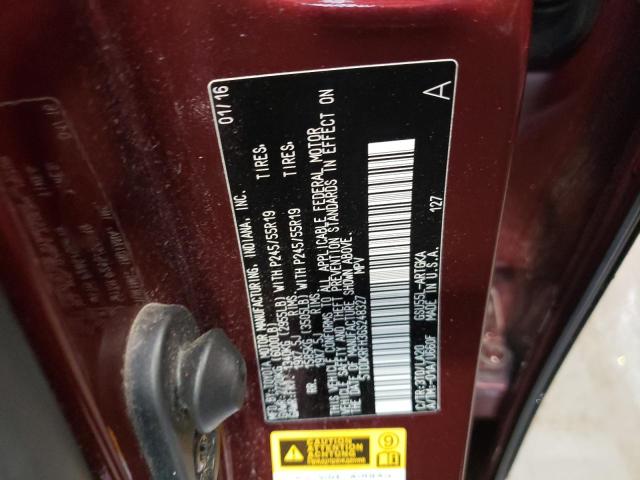 Photo 10 from auction – 2016 TOYOTA HIGHLANDER with VIN 5TDDKRFH3GS248327