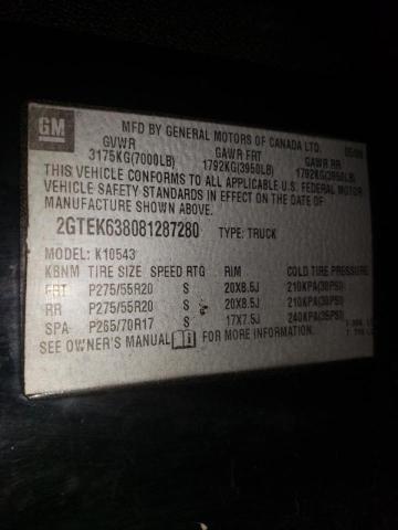 Photo 10 from auction – 2008 GMC NEW SIERRA with VIN 2GTEK638081287280