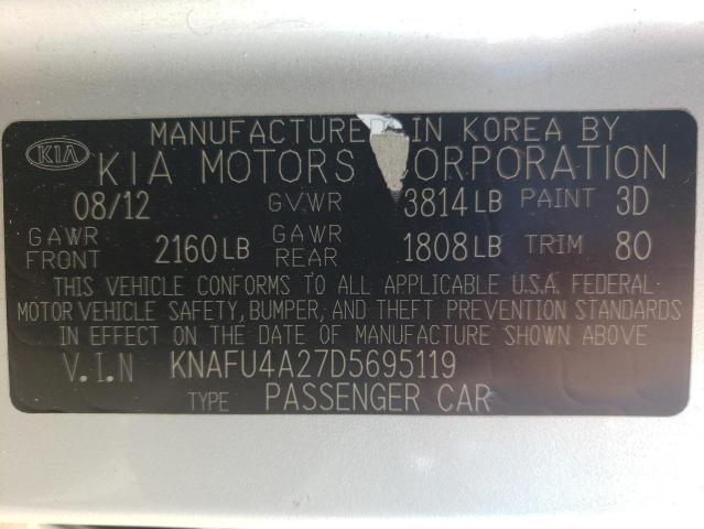Photo 10 from auction – 2013 KIA FORTE EX with VIN KNAFU4A27D5695119