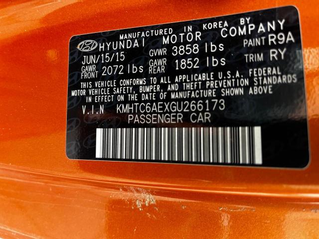 Photo 10 from auction – 2016 HYUNDAI VELOSTER T with VIN KMHTC6AEXGU266153