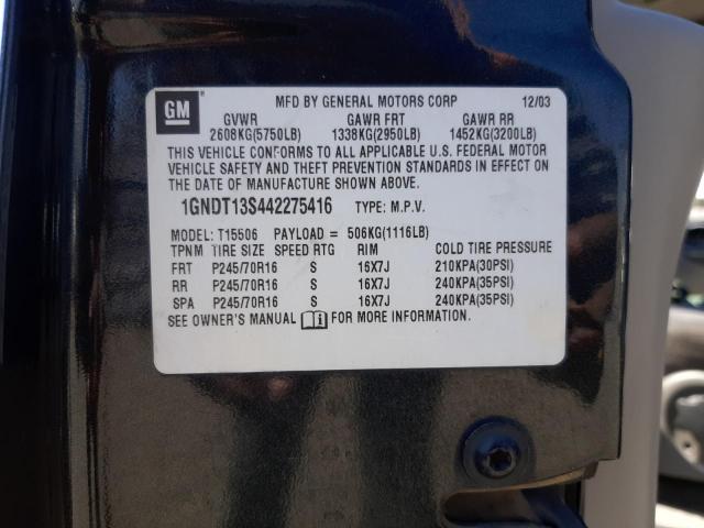 Photo 10 from auction – 2004 CHEVROLET TRAILBLAZE with VIN 1GNDT13S442275416