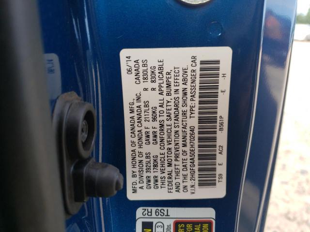 Photo 10 from auction – 2014 HONDA CIVIC SI with VIN 2HGFG4A50EH702640