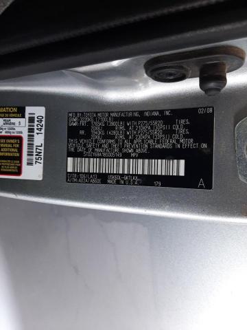 Photo 10 from auction – 2008 TOYOTA SEQUOIA LI with VIN 5TDZY68A18S005149