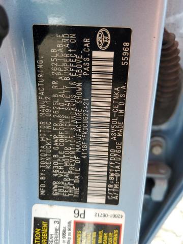 Photo 10 from auction – 2012 TOYOTA CAMRY BASE with VIN 4T1BF1FK0CU622421