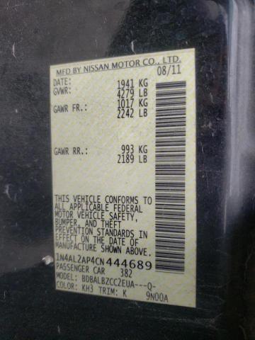 Photo 10 from auction – 2012 NISSAN ALTIMA BAS with VIN 1N4AL2AP4CN444689