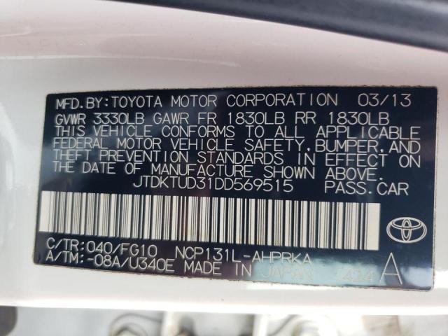 Photo 10 from auction – 2013 TOYOTA YARIS with VIN JTDKTUD31DD569515