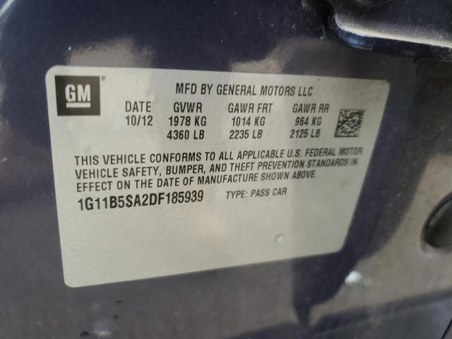 Photo 10 from auction – 2013 CHEVROLET MALIBU LS with VIN 1G11B5SA2DF185939
