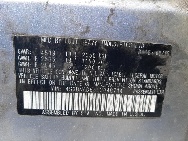 Photo 10 from auction – 2015 SUBARU LEGACY 2.5 with VIN 4S3BNAD65F3048714
