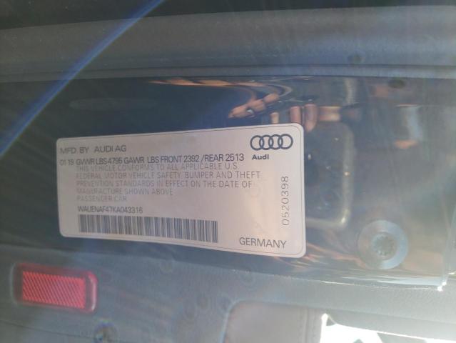 Photo 10 from auction – 2019 AUDI A4 PREMIUM with VIN WAUENAF47KA043316