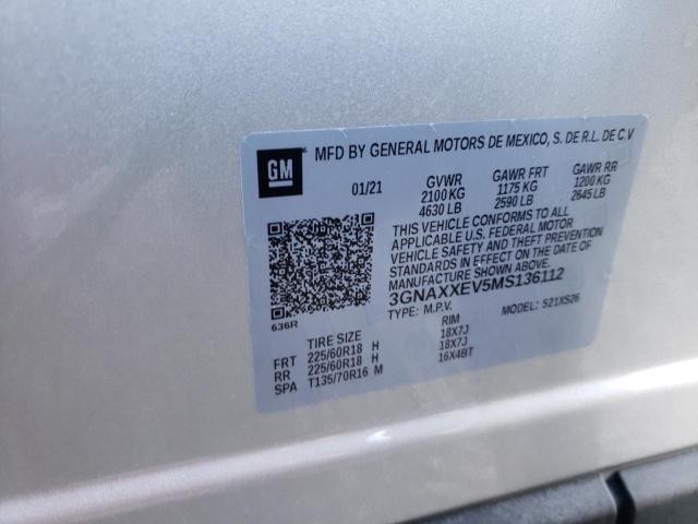 Photo 10 from auction – 2021 CHEVROLET EQUINOX PR with VIN 3GNAXXEV5MS136112