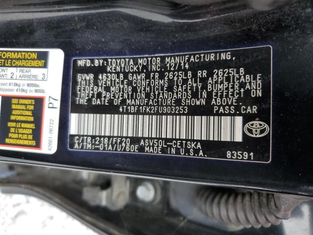 Photo 10 from auction – 2015 TOYOTA CAMRY LE with VIN 4T1BF1FK2FU903253