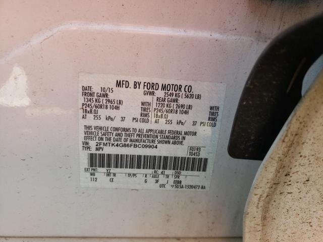 Photo 10 from auction – 2015 FORD EDGE SE with VIN 2FMTK4G86FBC09904