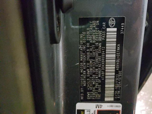 Photo 10 from auction – 2011 TOYOTA CAMRY BASE with VIN 4T4BF3EKXBR099412