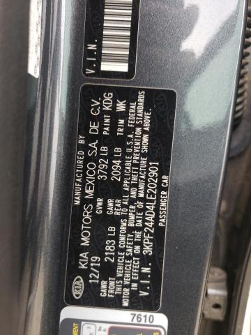 Photo 10 from auction – 2020 KIA FORTE FE with VIN 3KPF24AD4LE202901