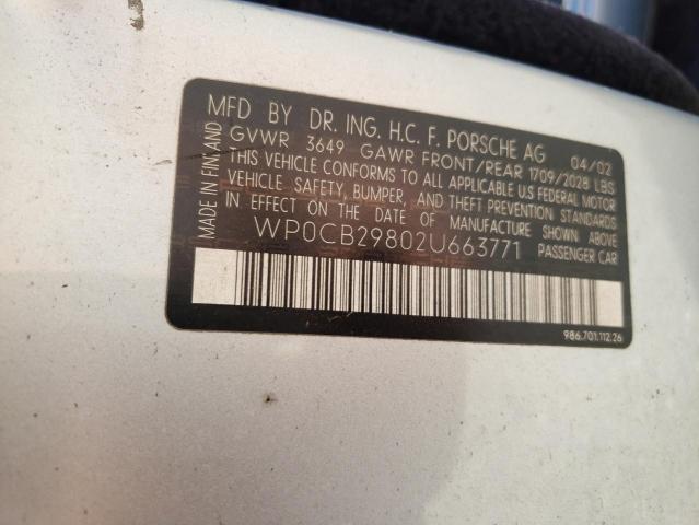 Photo 10 from auction – 2002 PORSCHE BOXSTER with VIN WP0CB29802U663771