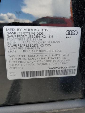 Photo 10 from auction – 2015 AUDI Q5 TDI PRE with VIN WA1CMAFP0FA147542