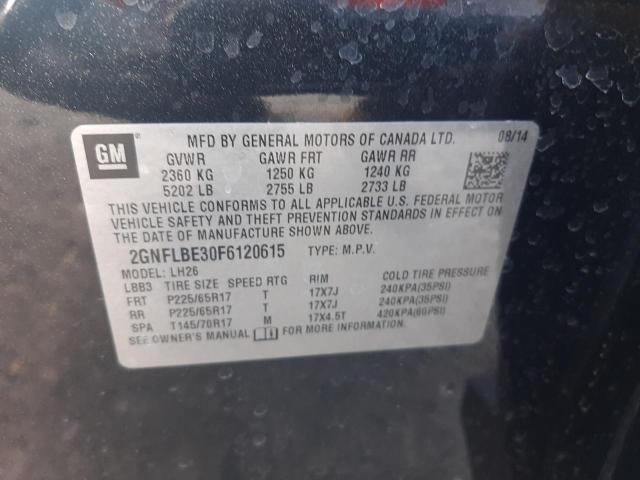 Photo 10 from auction – 2015 CHEVROLET EQUINOX LT with VIN 2GNFLBE30F6120615