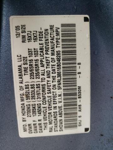 Photo 10 from auction – 2006 HONDA ODYSSEY EX with VIN 5FNRL38616B048285