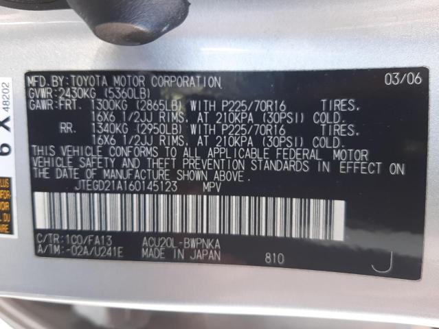 Photo 10 from auction – 2006 TOYOTA HIGHLANDER with VIN JTEGD21A160145123