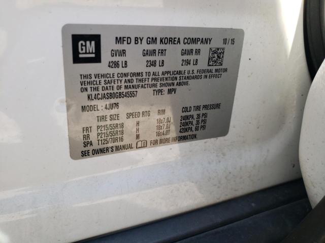 Photo 10 from auction – 2016 BUICK ENCORE with VIN KL4CJASB0GB545557