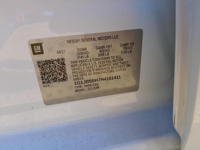 Photo 10 from auction – 2017 CHEVROLET SONIC LS with VIN 1G1JB5SH7H4161411