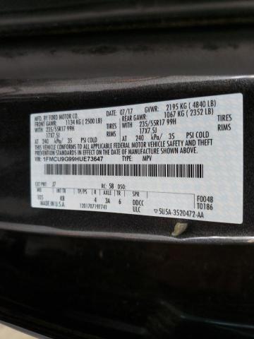 Photo 10 from auction – 2017 FORD ESCAPE SE with VIN 1FMCU9G99HUE73647