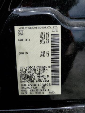 Photo 10 from auction – 2019 NISSAN ALTIMA SR with VIN 1N4BL4CV1KC123893