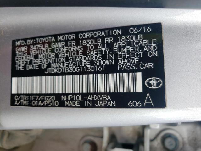 Photo 10 from auction – 2016 TOYOTA PRIUS C with VIN JTDKDTB30G1130161