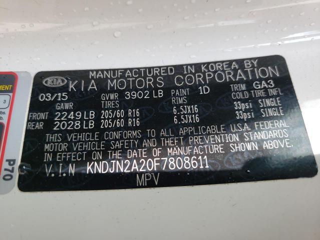 Photo 10 from auction – 2015 KIA SOUL with VIN KNDJN2A20F7808611