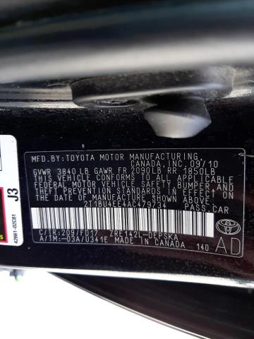 Photo 10 from auction – 2010 TOYOTA COROLLA with VIN 2T1BU4EE4AC479734