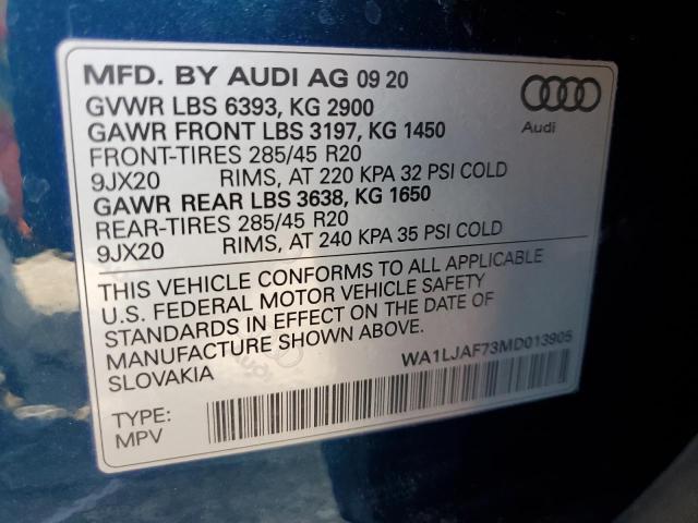 Photo 10 from auction – 2021 AUDI Q7 PREMIUM with VIN WA1LJAF73MD013905