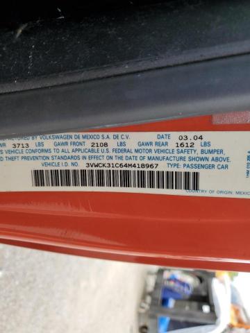 Photo 10 from auction – 2004 VOLKSWAGEN NEW BEETLE with VIN 3VWCK31C64M418967