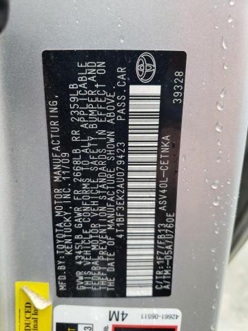 Photo 10 from auction – 2010 TOYOTA CAMRY BASE with VIN 4T1BF3EK2AU079423