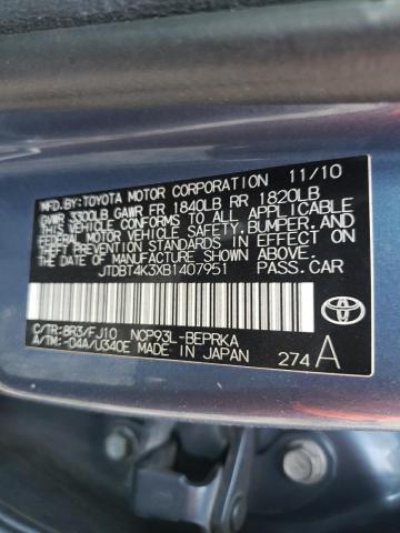 Photo 10 from auction – 2011 TOYOTA YARIS with VIN JTDBT4K3XB1407951