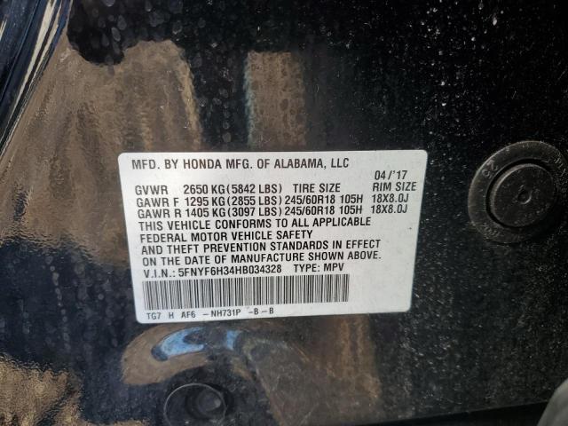 Photo 10 from auction – 2017 HONDA PILOT EX with VIN 5FNYF6H34HB034328