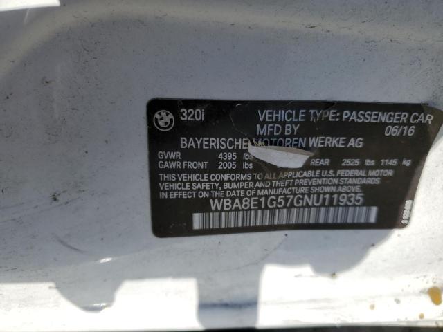 Photo 10 from auction – 2016 BMW 320 I with VIN WBA8E1G57GNU11935