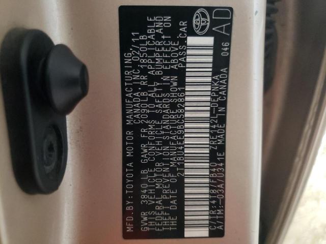 Photo 10 from auction – 2011 TOYOTA COROLLA BA with VIN 2T1BU4EE9BC582861