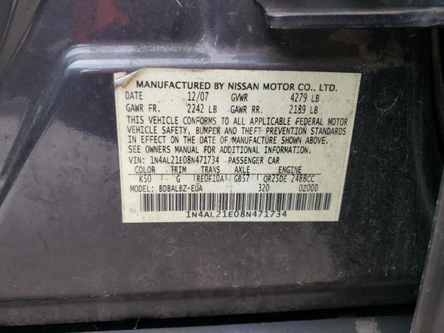 Photo 10 from auction – 2008 NISSAN ALTIMA 2.5 with VIN 1N4AL21E08N471734