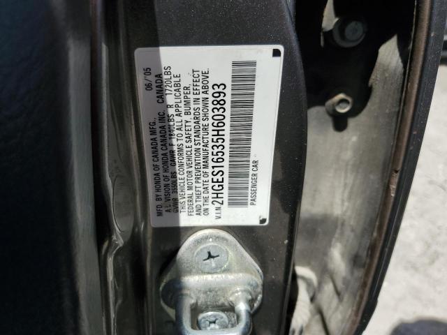 Photo 10 from auction – 2005 HONDA CIVIC LX with VIN 2HGES16535H603893