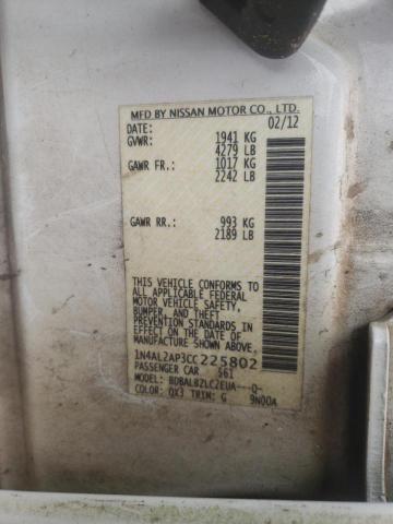 Photo 10 from auction – 2012 NISSAN ALTIMA BAS with VIN 1N4AL2AP3CC225802