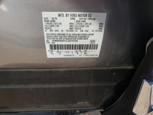 Photo 10 from auction – 2020 FORD EXPLORER X with VIN 1FMSK8DH1LGD10120