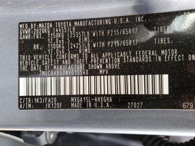 Photo 10 from auction – 2022 TOYOTA COROLLA CR with VIN 7MUCAABG0NV015540