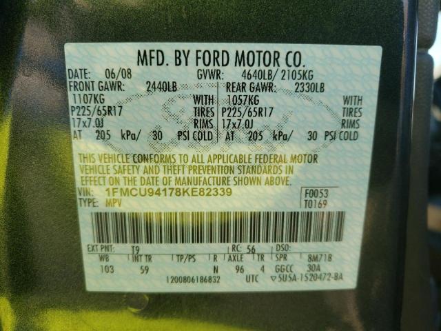 Photo 10 from auction – 2008 FORD ESCAPE LIM with VIN 1FMCU94178KE82339