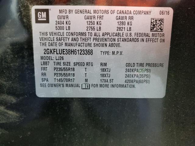 Photo 10 from auction – 2017 GMC TERRAIN SL with VIN 2GKFLUE38H6123368