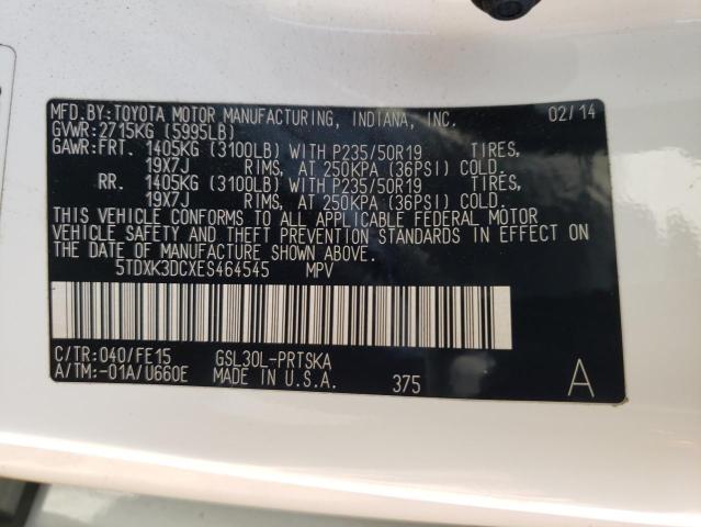 Photo 10 from auction – 2014 TOYOTA SIENNA SPO with VIN 5TDXK3DCXES464545