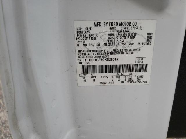 Photo 10 from auction – 2012 FORD F150 with VIN 1FTNF1CF8CKD29015