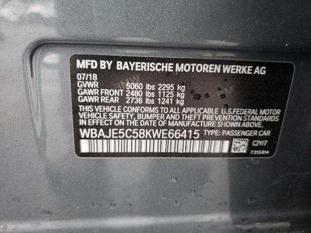 Photo 10 from auction – 2019 BMW 540 I with VIN WBAJE5C58KWE66415