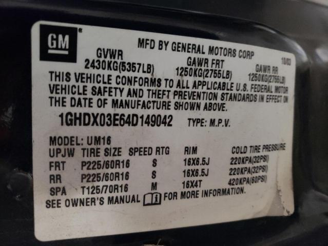 Photo 10 from auction – 2004 OLDSMOBILE SILHOUETTE with VIN 1GHDX03E64D149042
