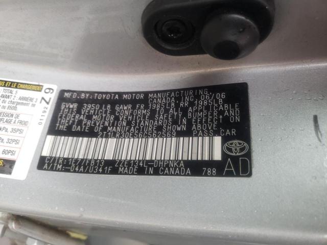 Photo 10 from auction – 2006 TOYOTA COROLLA MA with VIN 2T1LR30E56C562569